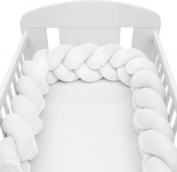 Mušelínový mantinel do postýlky cop NEW BABY, bílý
