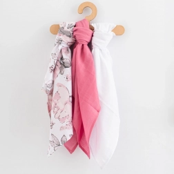 Mušelínové pleny pro holčičky 60×80 cm, sada 3 ks NEW BABY