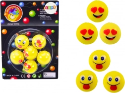 Sada žlutých skákacích míčků Emoji 6 ks