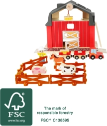 Dřevěná farma s příslušenstvím SMALL FOOT, 19 dílů