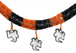 Halloweenská papírová girlanda s duchy 3 m