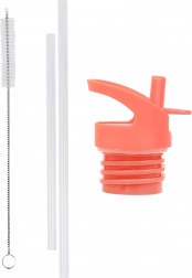 A Little Lovely Company sada uzávěru, kartáčku a brčka k nerezové lahvi 350 ml – Zábava