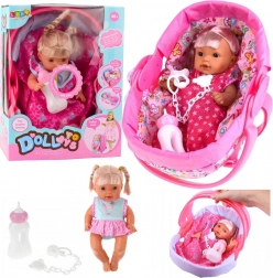 Interaktivní panenka miminko v nosítku se zvuky a příslušenstvím 30 cm