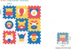 Pěnové puzzle podložka se zvířátky 9 ks, EVA, 10m+, skládání 3D tvarů