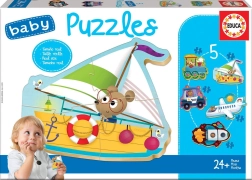 Baby puzzle Zvířátka v dopravních prostředcích 5v1