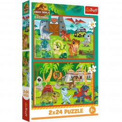Puzzle 2x24 Malí dinosauři Universal Jurassic World Trefl