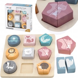 Dřevěná vkládačka zvířátka Viga