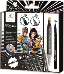 Artissimo oboustranné lihové fixy pro MANGA – sada 10+1