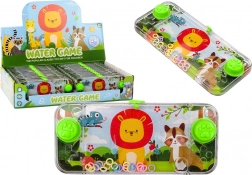 Vodní dovednostní hra – zelená kapesní konzole s kroužky a lvím motivem