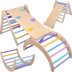 Dřevěná montessori domácí prolézačka 3v1 pro děti