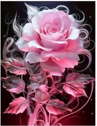 Diamentová mozaika Růžové květy