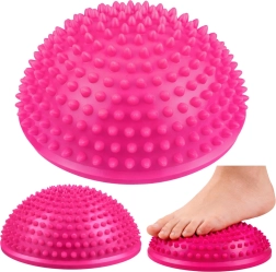 Senzorická balanční polokoule s masážními výstupky, růžová, 16 cm