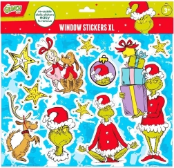 Grinch okenní samolepky na sklo – znovupoužitelné dekorace
