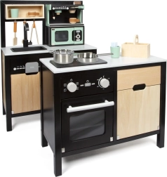 Small Foot dětská kuchyňka s industriálním designem a kuchyňským ostrůvkem