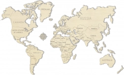 Dřevěná mapa světa WOODEN CITY velká