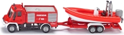 Siku Super hasiřský vůz UNIMOG s lodí – model 1:87