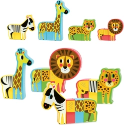 vilac dřevěné magnetické puzzle veselé safari
