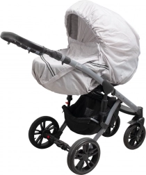 pláštěnka na kočárek s reflexním prvkem new baby basic šedá