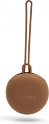 Silikonová krabička na dudlík New Baby hnědá