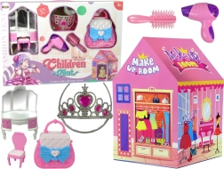 Dětský růžový stan pro princezny s korunkou