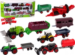 Sada farmářských vozidel – kovové traktory a stroje (12 ks)