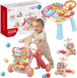 WOOPIE Baby vzdělávací chodítko, odrážedlo, koloběžka a stolek 4 v 1