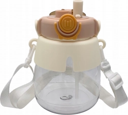 Dětská láhev na vodu se slámkou a popruhem 1 l