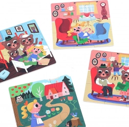 Vilac dřevěné puzzle zlatovláska 4 v 1