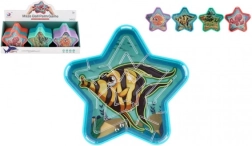 Teddies kuličkový labyrint hvězda – kapesní hlavolam pro děti (mix barev)