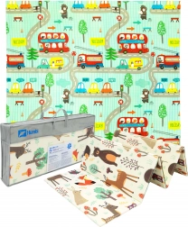 Humbi oboustranná skládací pěnová podložka XPE 200 × 180 × 1 cm les a uličky