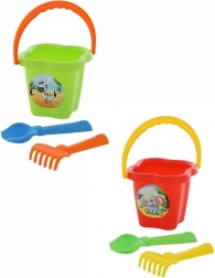 Sada na písek s kbelíčkem, lopatkou a hrabičkami