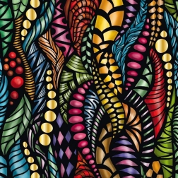 Čtvercové puzzle Curiosi Q Gold – vzor I, 72 dílků