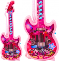 Elektrická kytara pro děti s melodiemi a solmizací růžová