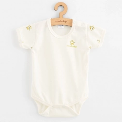 Kojenecké body z organické bavlny NEW BABY Olivy, krátký rukáv
