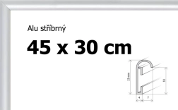 Hliníkový rám 45 × 30 cm – stříbrný