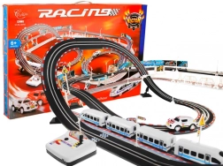 Velká závodní dráha 2v1 s elektrickým vlakem