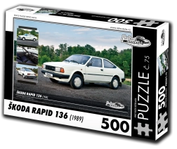 Puzzle Retro-auta Škoda Rapid 136 (1988) – 500 dílků