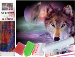 Diamantové malování vlčí pohled 30x40 cm