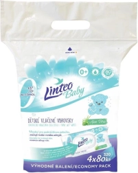 Dětské vlhčené ubrousky Linteo Baby s aloe vera, 4×80 ks