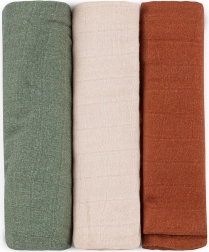 Petite&Mars sada bambusových mušelínových plen Moussy botanic tones 68 × 68 cm (3 ks)