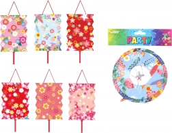 Lampion válec 16 cm s Květinovým vzorem