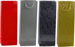 Dárková taška na láhev s reliéfními nápisy 35 × 12 × 9 cm