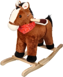 Houpací plyšový koník hnědý pro děti