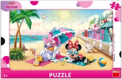 Puzzle DINO Minnie a Daisy na pláži 15 dílků