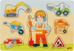 Dřevěná vkládačka stavební dělník GOKI