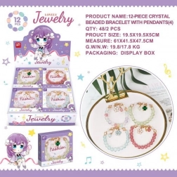 Korálkový náramek s květinovým motivem