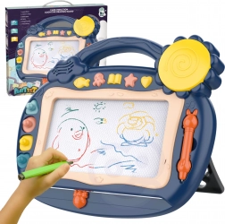 Woopie magnetická kreslicí tabulka se zvuky a razítky – modrá