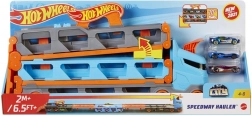 Hot Wheels závodní transporter 2v1 s tratí 1,8 m a úložným místem pro 20 autíček
