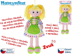 Mluvící a zpívající látková panenka Nanynka 50 cm