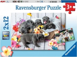 Ravensburger puzzle Roztomilá štěňátka 2×12 dílků